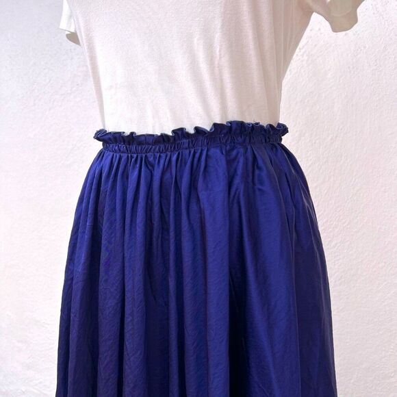 NWT BOURIE Runway Cobalt Blue Plisse Midi Skirt With Pockets US Sz M / Korean L - Picture 13 of 14